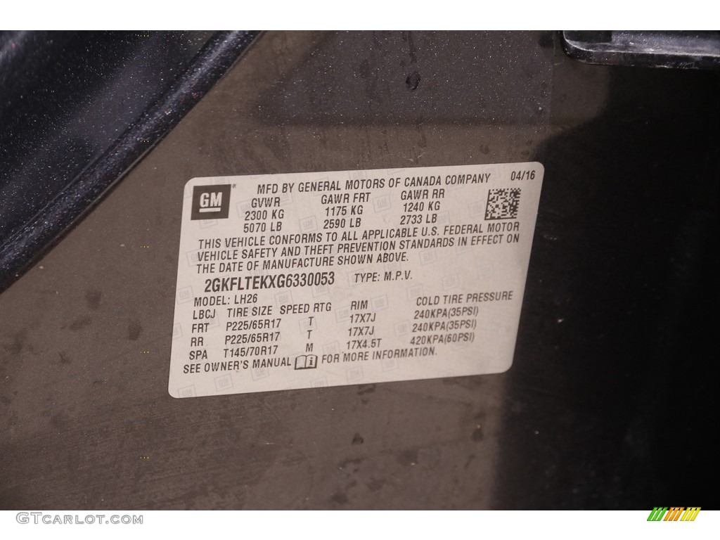 2016 Terrain SLE AWD - Iridium Metallic / Jet Black photo #19