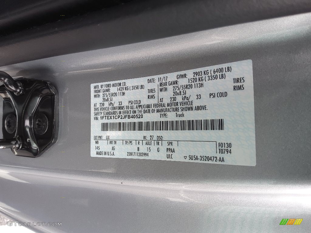 2018 F150 STX SuperCab - Ingot Silver / Earth Gray photo #26