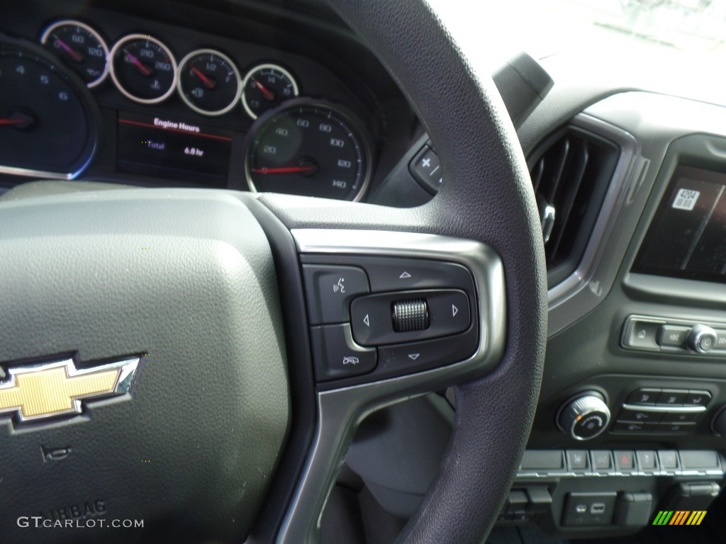2022 Chevrolet Silverado 2500HD Custom Double Cab 4x4 Jet Black Steering Wheel Photo #144035639