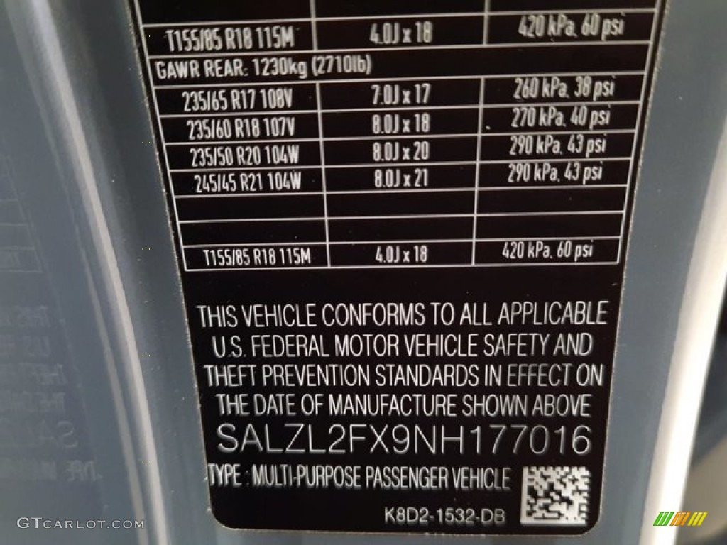 2022 Range Rover Evoque SE R-Dynamic - Nolita Gray Metallic / Ebony photo #26