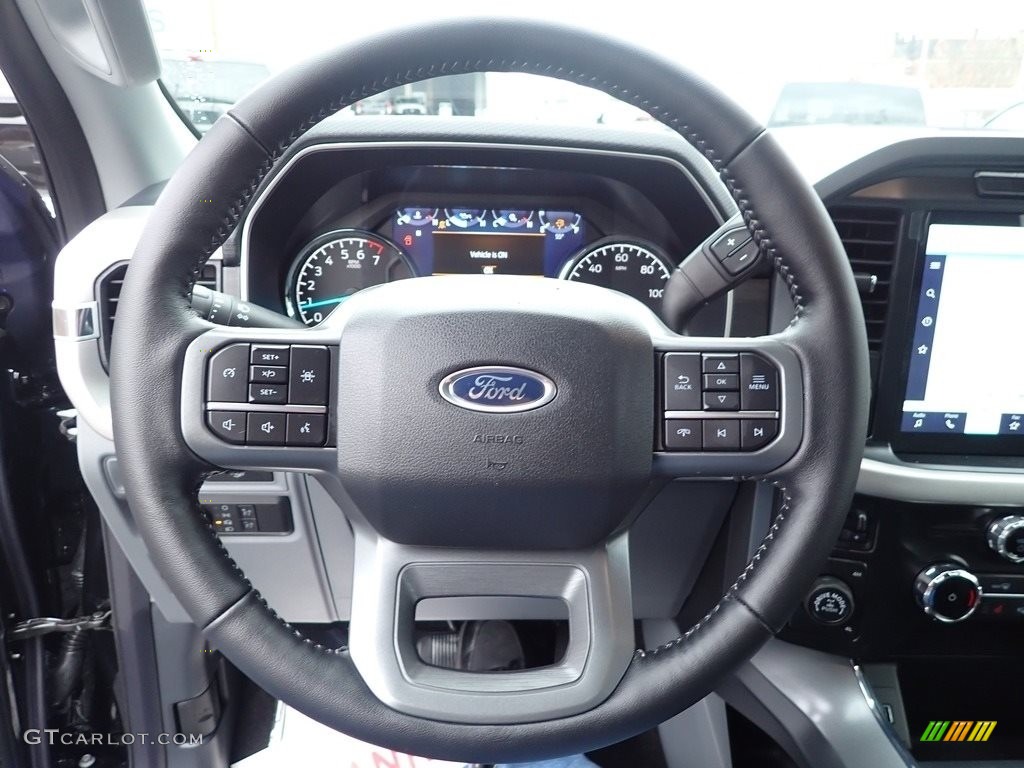 2022 Ford F150 XLT SuperCrew 4x4 Medium Dark Slate Steering Wheel Photo #144037149