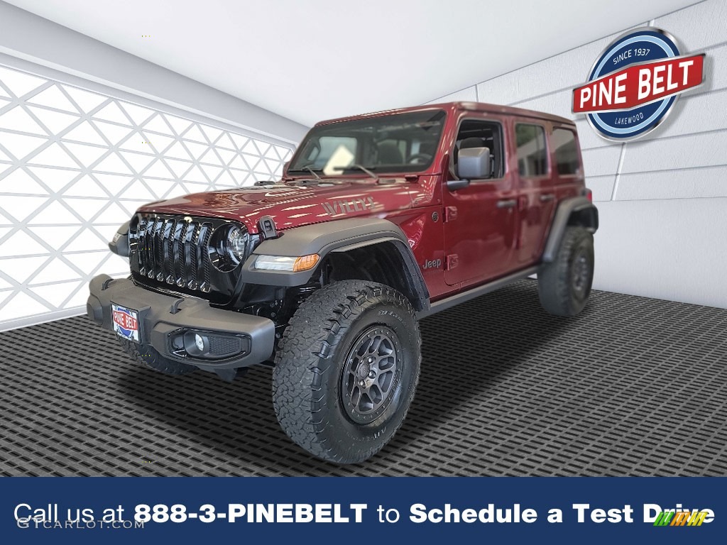 2022 Wrangler Unlimited Willys 4x4 - Snazzberry Pearl / Black photo #1