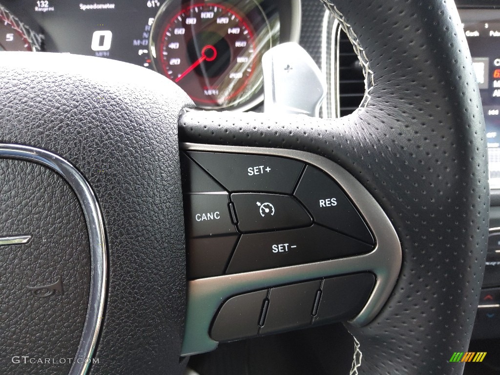 2018 Dodge Charger SRT Hellcat Black Steering Wheel Photo #144041573