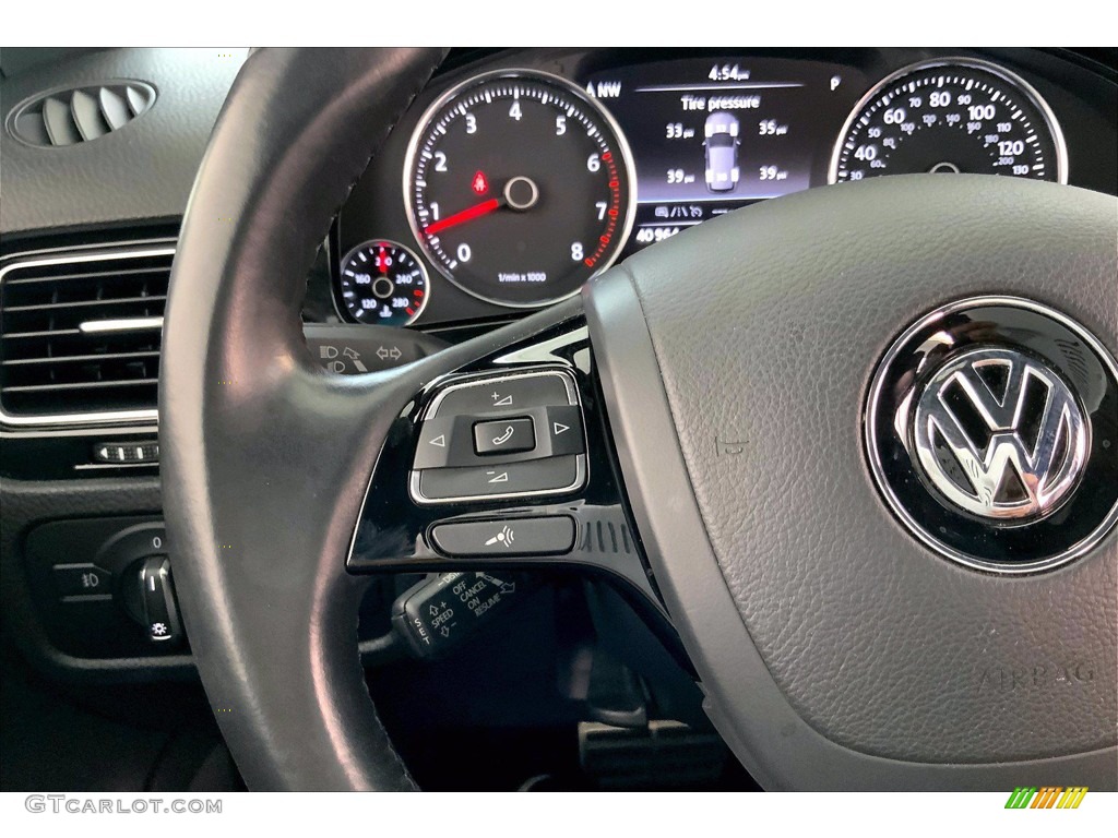 2017 Volkswagen Touareg V6 Wolfsburg Black Anthracite Steering Wheel Photo #144042832