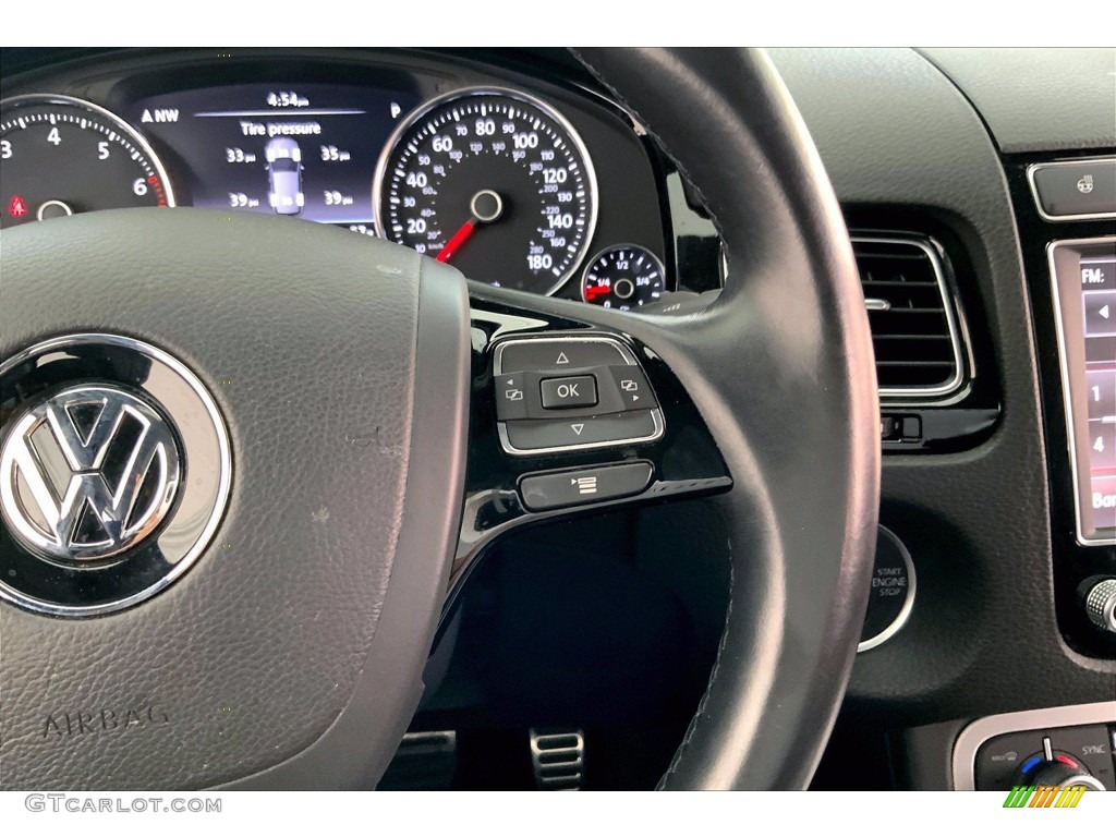 2017 Volkswagen Touareg V6 Wolfsburg Black Anthracite Steering Wheel Photo #144042915
