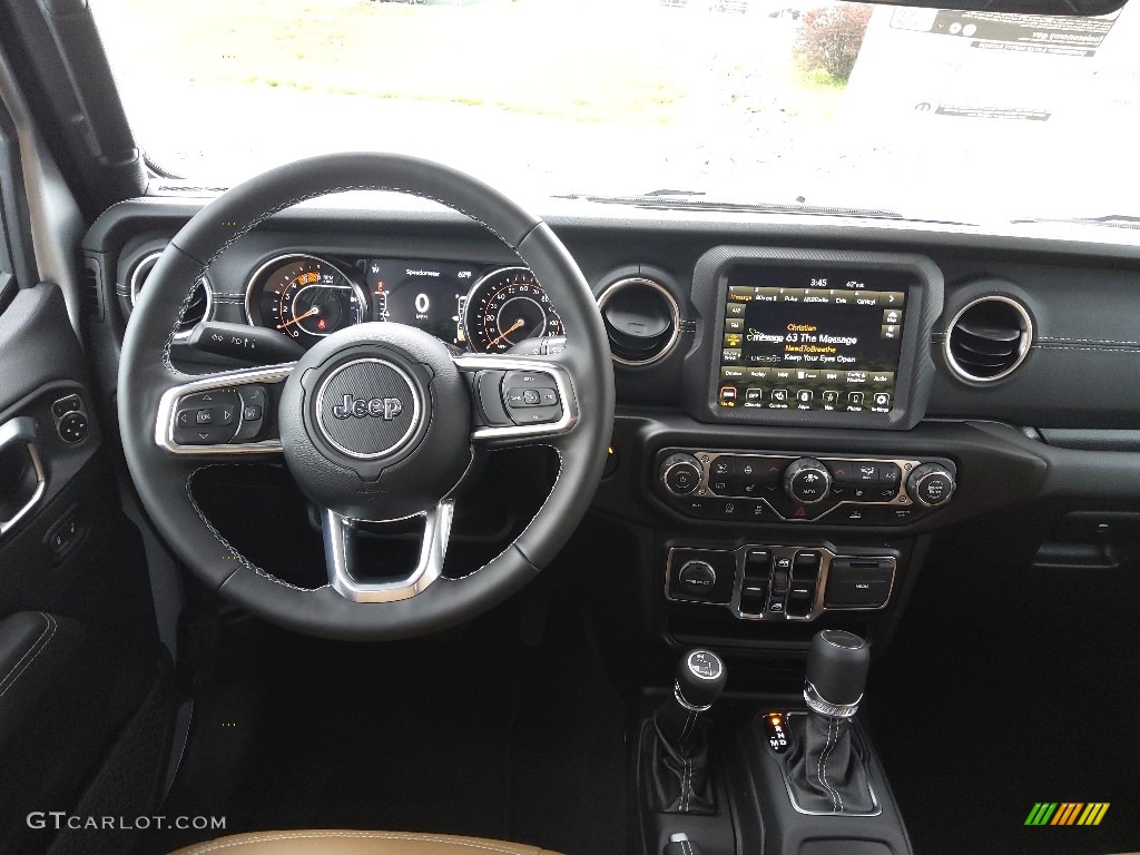 2022 Jeep Gladiator Overland 4x4 Black/Dark Saddle Dashboard Photo #144045784