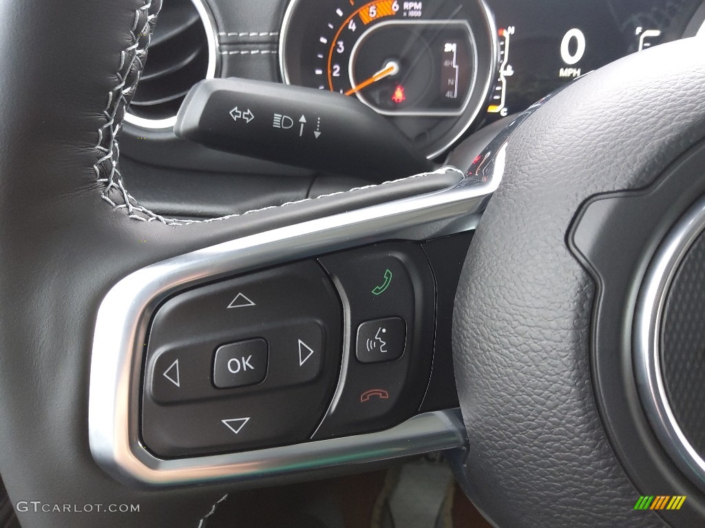 2022 Jeep Gladiator Overland 4x4 Black/Dark Saddle Steering Wheel Photo #144045799