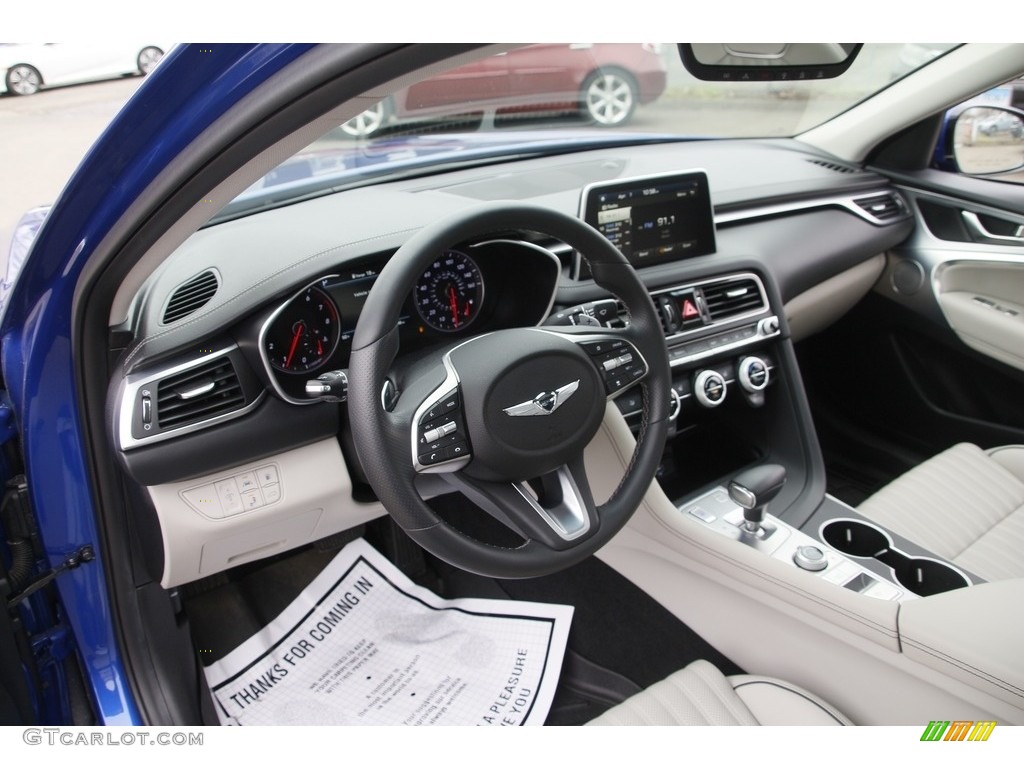 Black/Gray Interior 2020 Hyundai Genesis G70 AWD Photo #144046519