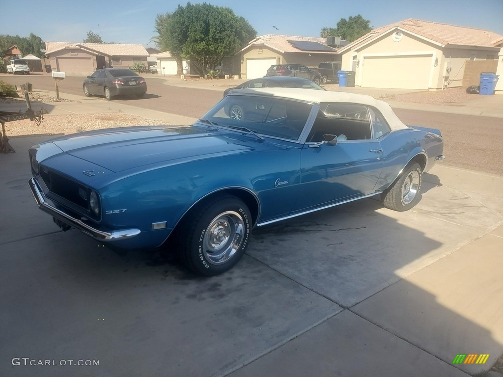 Grotto Blue 1968 Chevrolet Camaro Convertible Exterior Photo #144048044