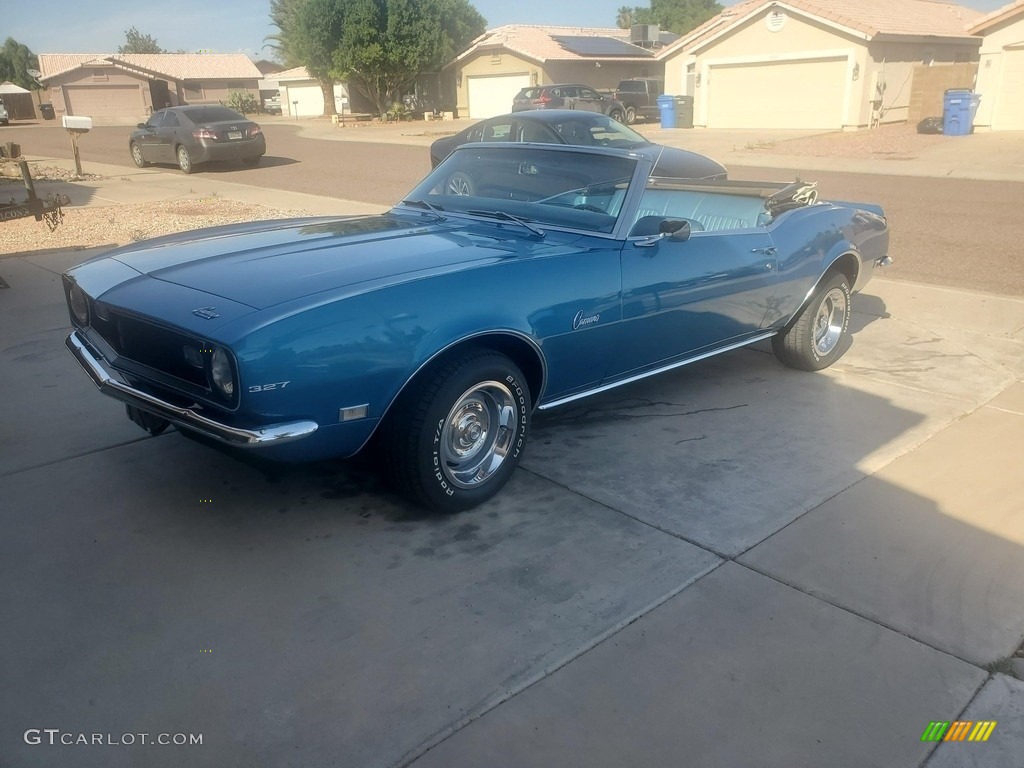 Grotto Blue 1968 Chevrolet Camaro Convertible Exterior Photo #144048187