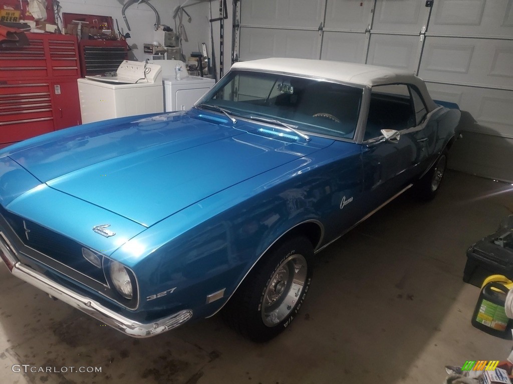 Grotto Blue 1968 Chevrolet Camaro Convertible Exterior Photo #144048370