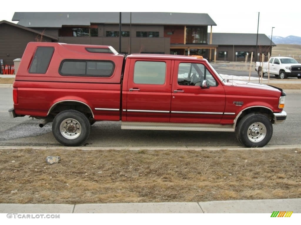 Toreador Red Metallic 1996 Ford F250 XLT Crew Cab 4x4 Exterior Photo #144048442