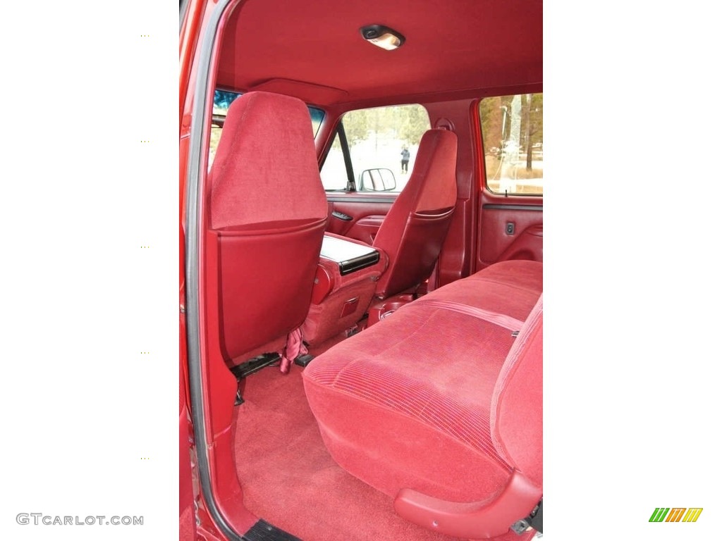 Red Interior 1996 Ford F250 XLT Crew Cab 4x4 Photo #144048478