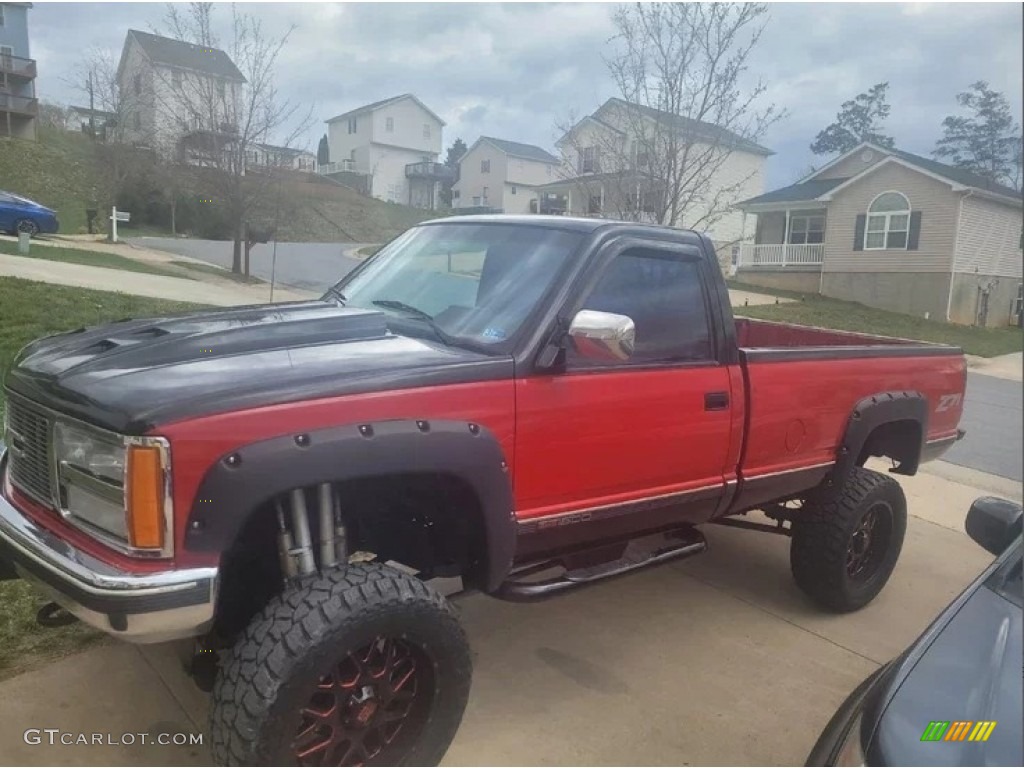 1991 Sierra 1500 Regular Cab 4x4 - Black / Red photo #1