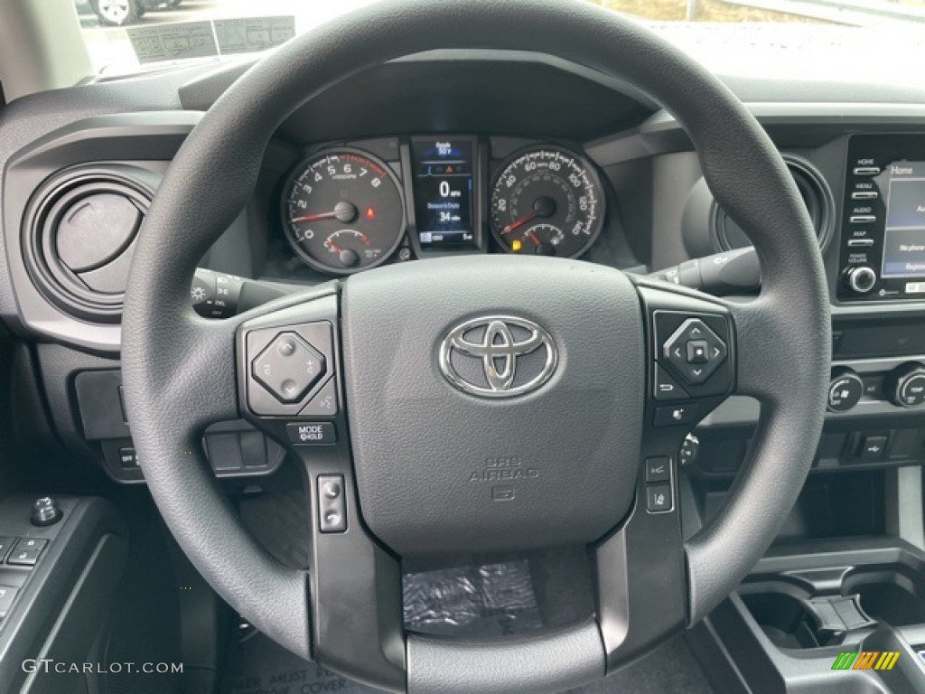 2022 Toyota Tacoma SR Double Cab Cement Gray Steering Wheel Photo #144050569