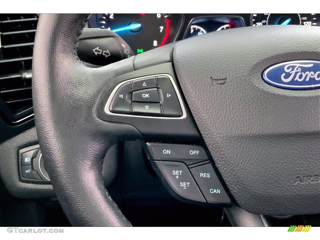 2019 Ford Escape Titanium 4WD Chromite Gray/Charcoal Black Steering Wheel Photo #144052565