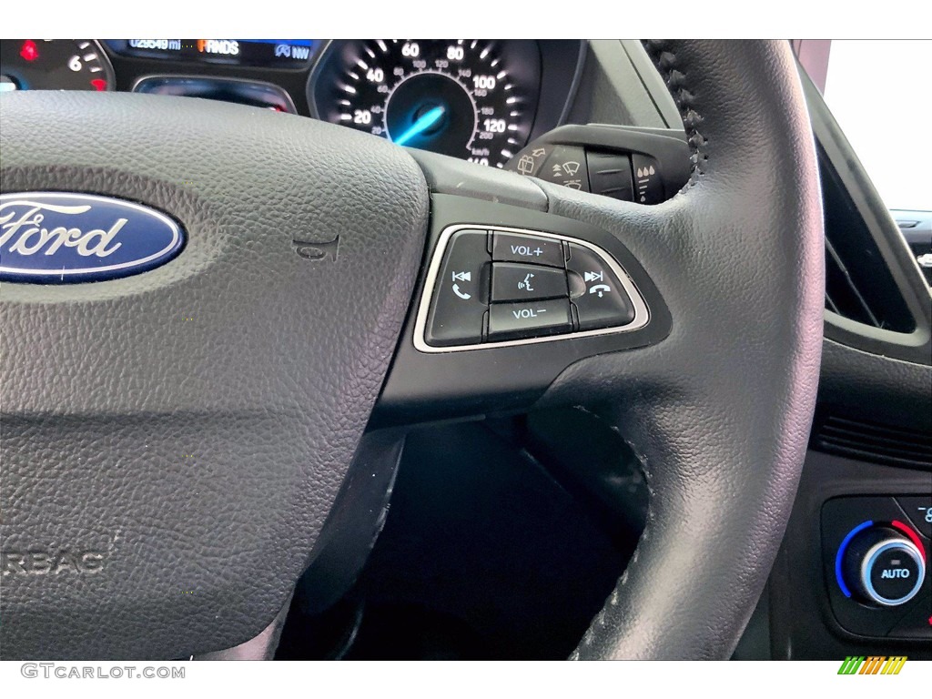 2019 Ford Escape Titanium 4WD Chromite Gray/Charcoal Black Steering Wheel Photo #144052589