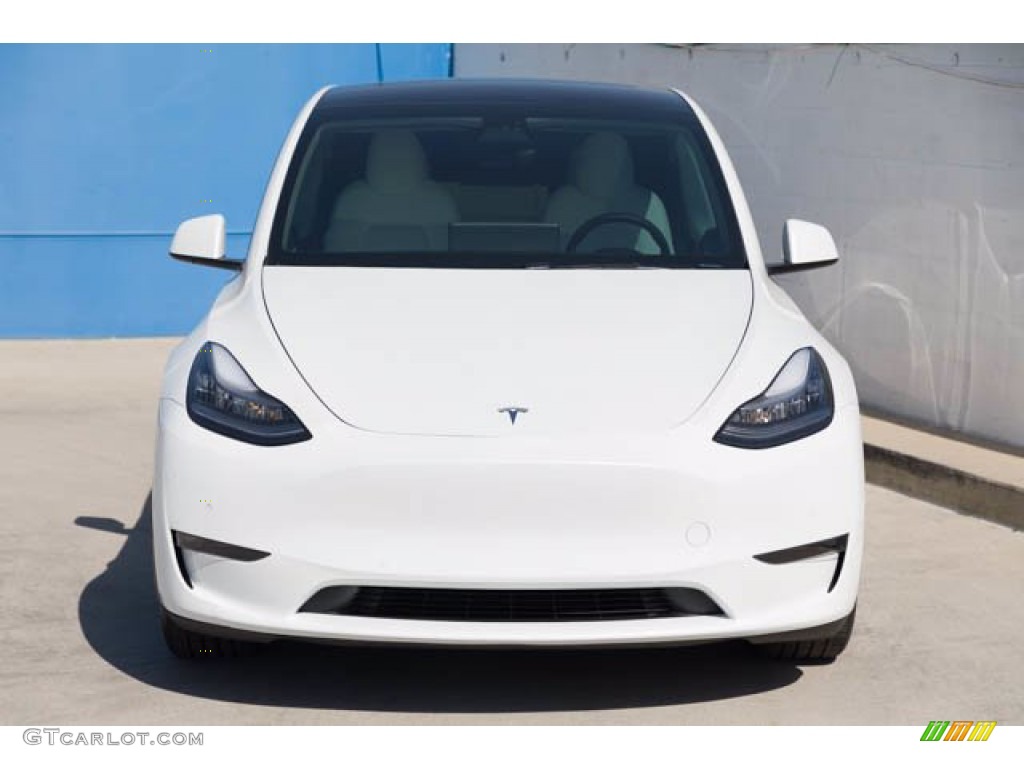 2020 Model Y Long Range - Pearl White Multi-Coat / Black photo #7