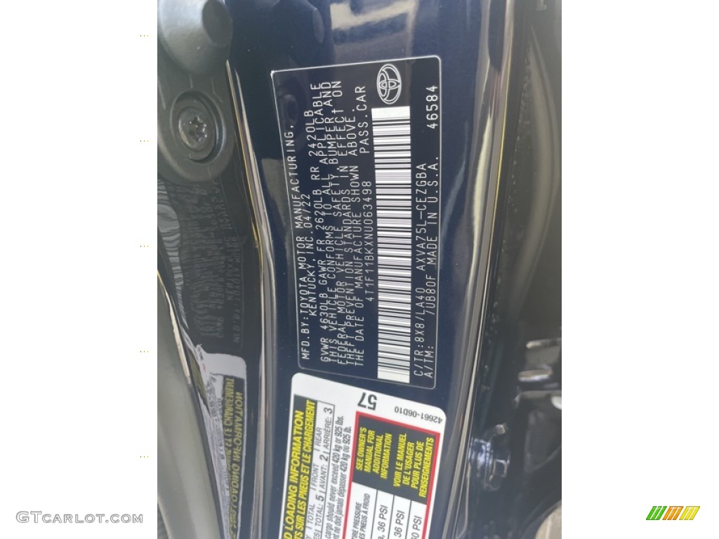 2022 Camry XLE AWD - Blueprint / Ash photo #25