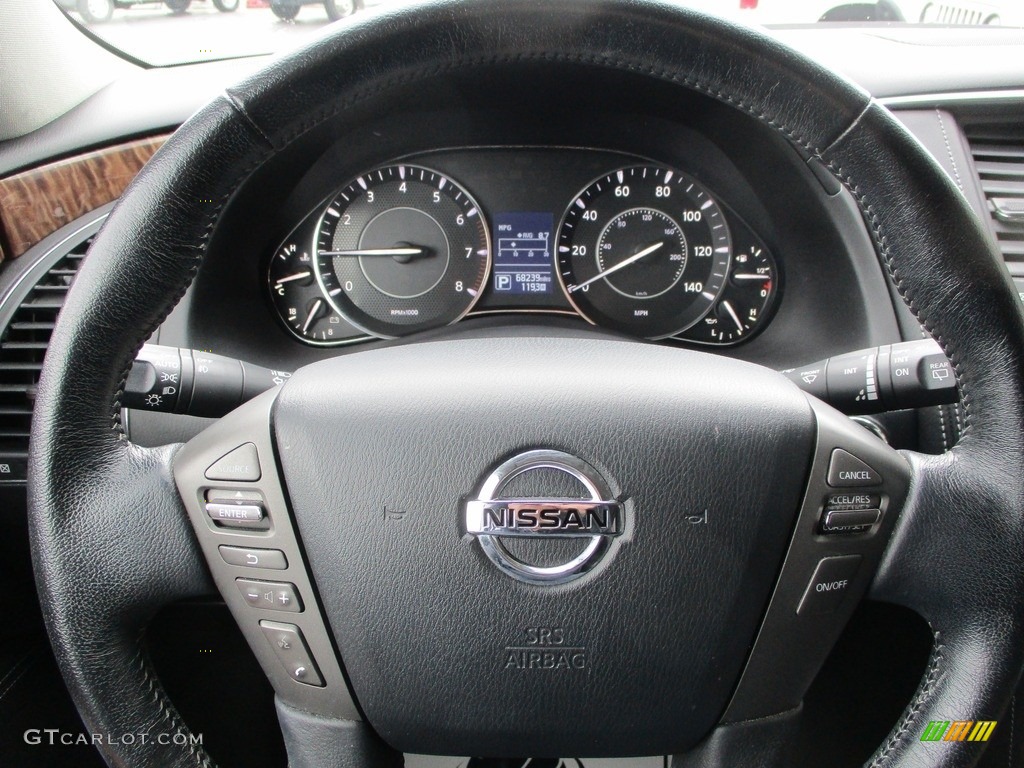 2018 Nissan Armada SV Charcoal Steering Wheel Photo #144059476