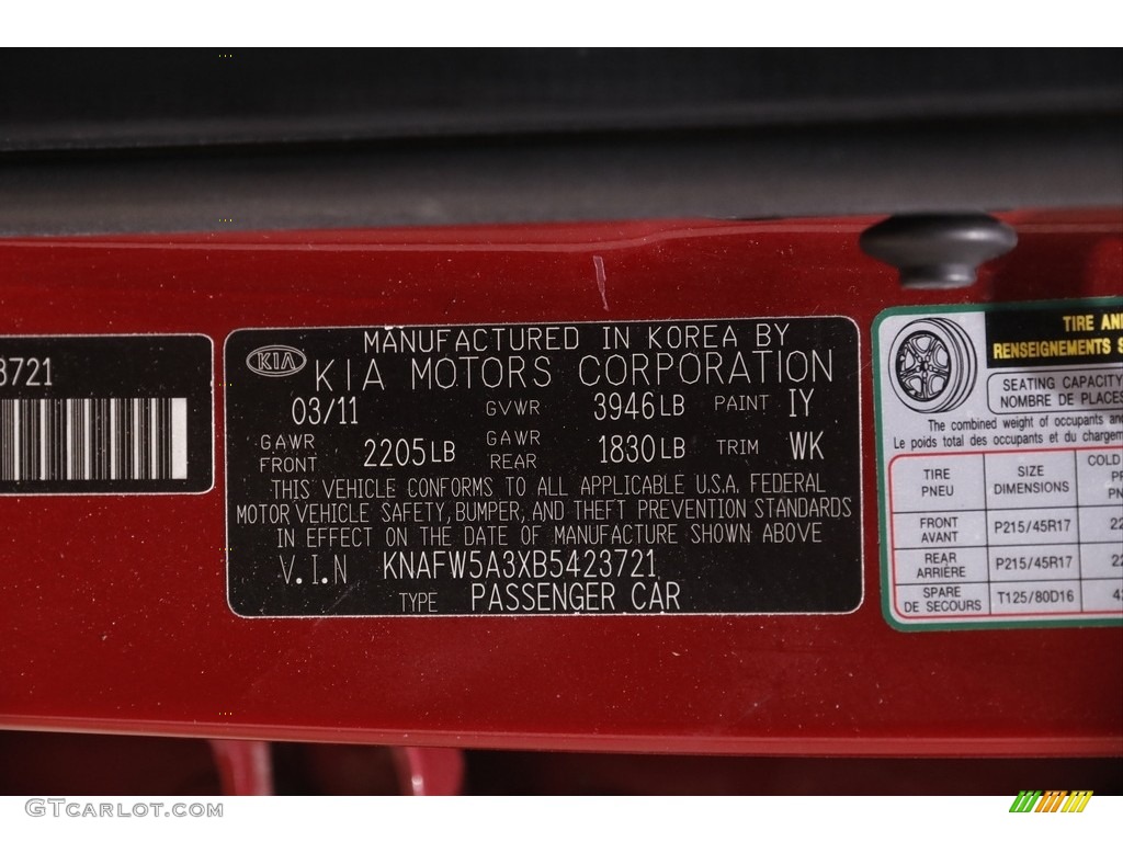 2011 Forte Color Code IY for Spicy Red Photo #144062955