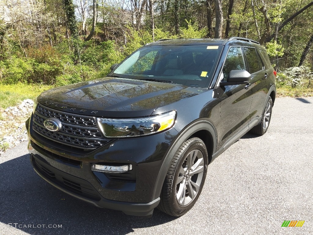 2021 Explorer XLT - Agate Black Metallic / Light Slate photo #2