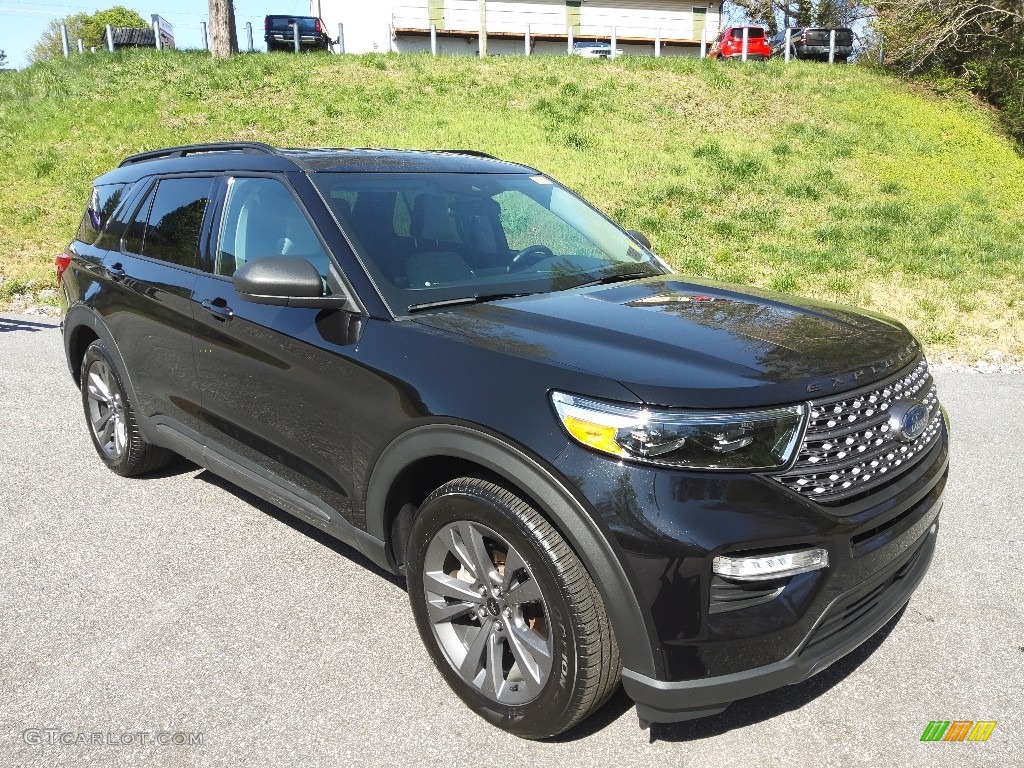 Agate Black Metallic 2021 Ford Explorer XLT Exterior Photo #144063102