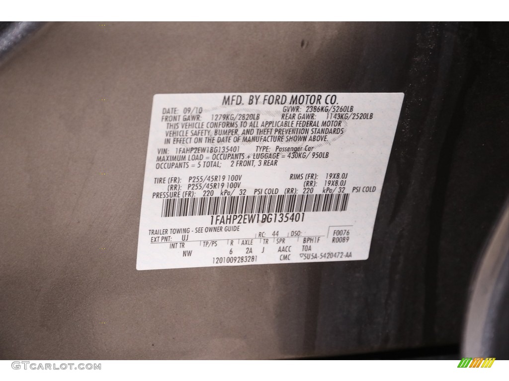 2011 Taurus SEL - Sterling Grey / Charcoal Black photo #19