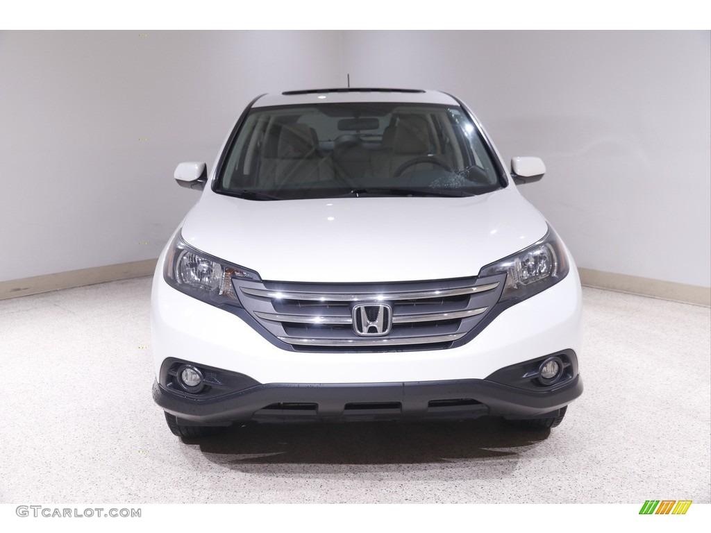 2014 CR-V EX AWD - White Diamond Pearl / Beige photo #2