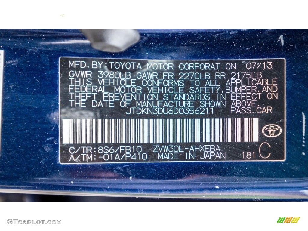 2013 Prius Four Hybrid - Nautical Blue Metallic / Misty Gray photo #33