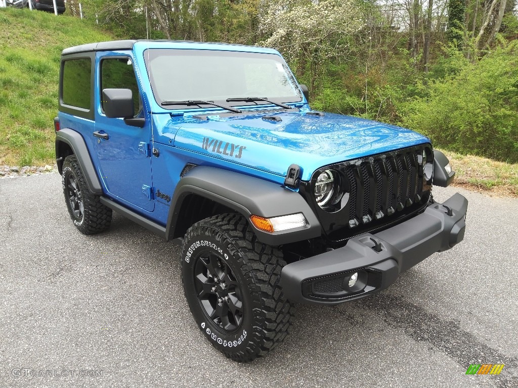 Hydro Blue Pearl 2022 Jeep Wrangler Willys 4x4 Exterior Photo #144070925