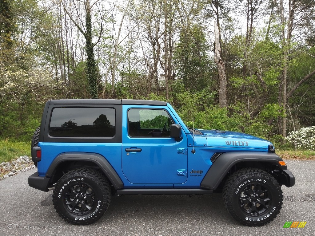 Hydro Blue Pearl 2022 Jeep Wrangler Willys 4x4 Exterior Photo #144070958