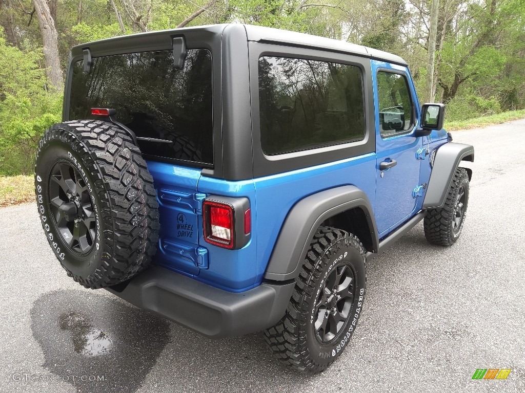 2022 Wrangler Willys 4x4 - Hydro Blue Pearl / Black photo #6