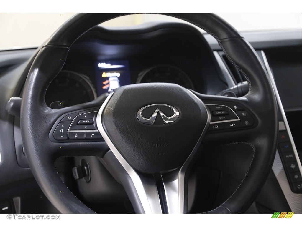 2019 Infiniti Q50 3.0t AWD Graphite Steering Wheel Photo #144071372