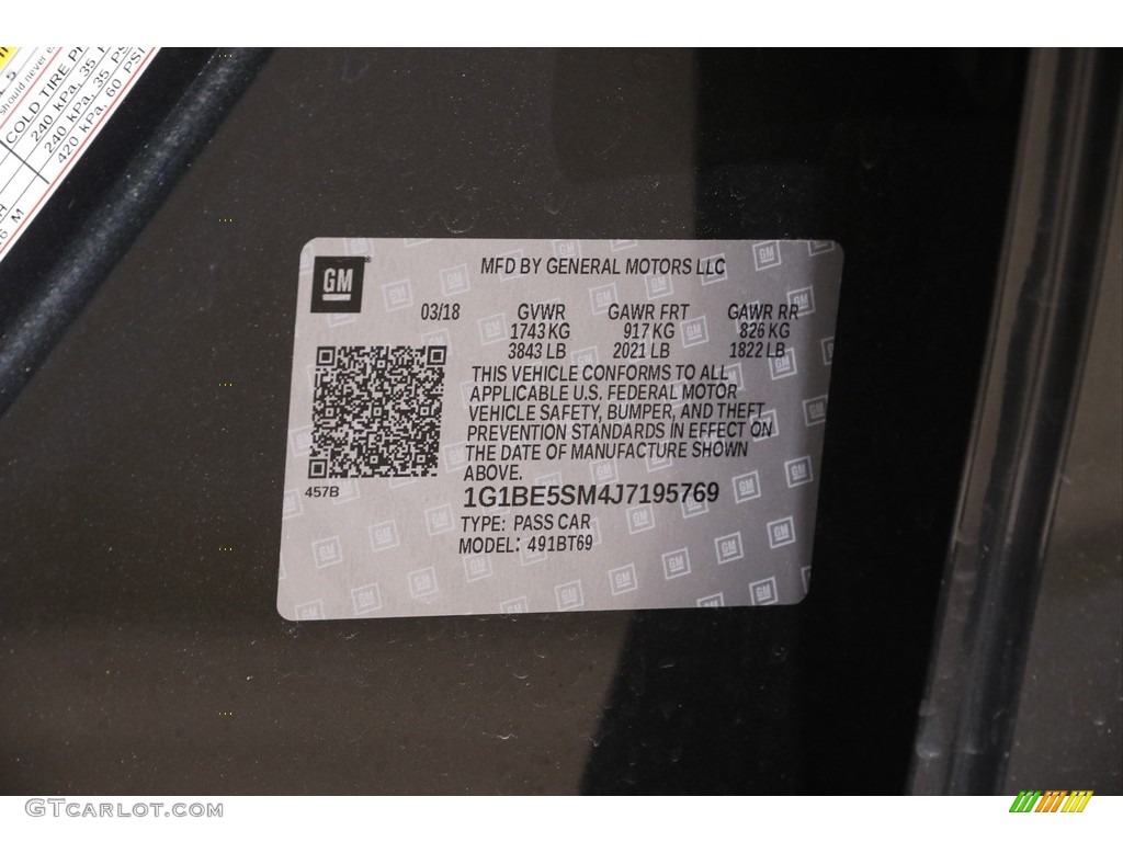 2018 Cruze LT - Graphite Metallic / Jet Black photo #20