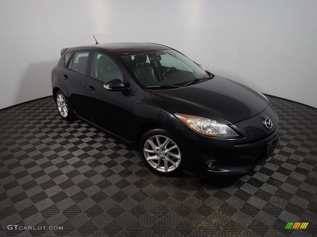 2012 MAZDA3 s Grand Touring 5 Door - Black Mica / Black photo #3