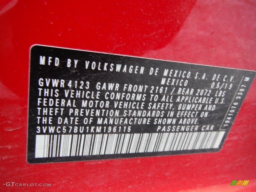 2019 Jetta R-Line - Tornado Red / Titan Black/Storm Gray photo #27