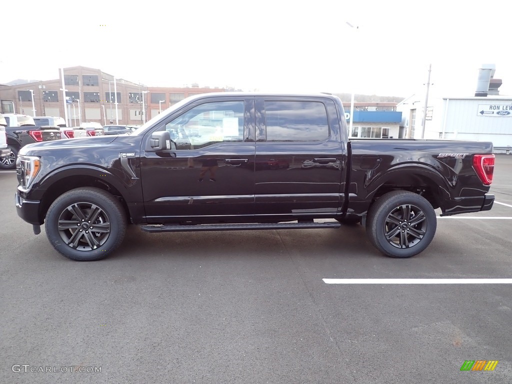 Agate Black Metallic 2022 Ford F150 XLT SuperCrew 4x4 Exterior Photo #144079235