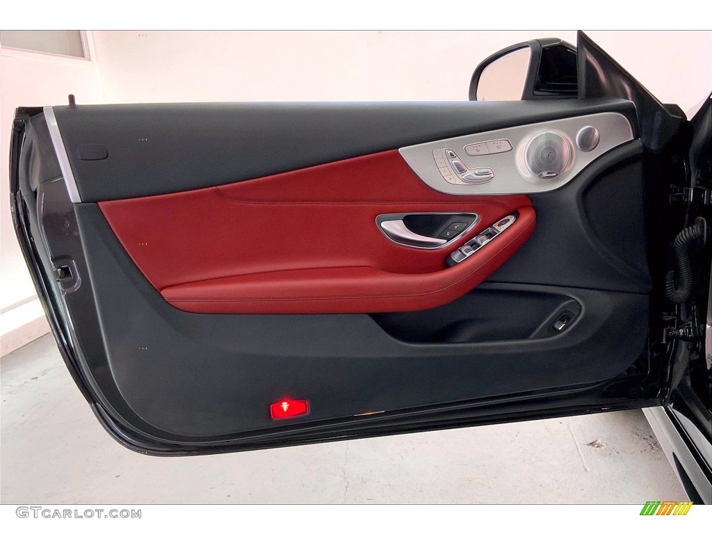 2018 Mercedes-Benz C 300 Cabriolet Cranberry Red/Black Door Panel Photo #144080330