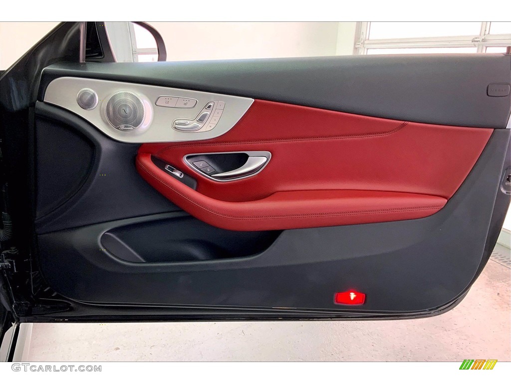 2018 Mercedes-Benz C 300 Cabriolet Cranberry Red/Black Door Panel Photo #144080348