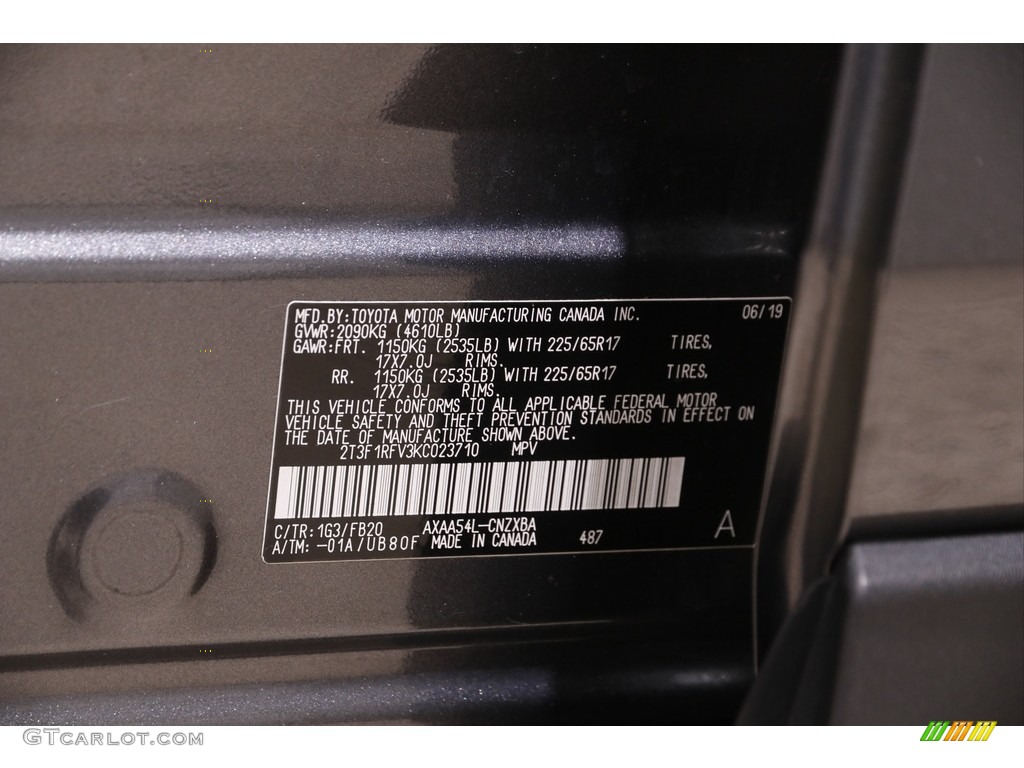 2019 RAV4 LE - Magnetic Gray Metallic / Black photo #18