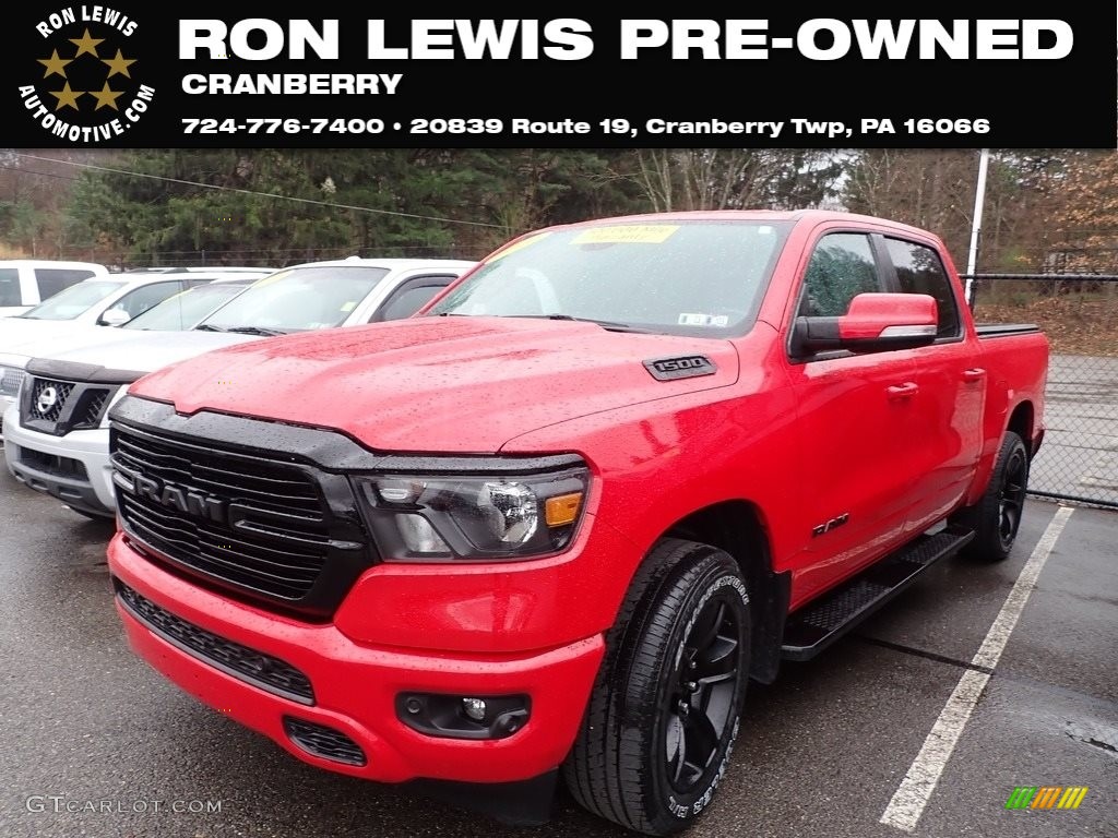 2020 1500 Big Horn Night Edition Crew Cab 4x4 - Flame Red / Black photo #1