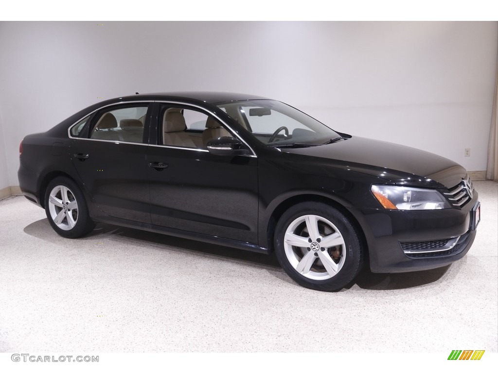 2012 Passat 2.5L SE - Black / Cornsilk Beige photo #1