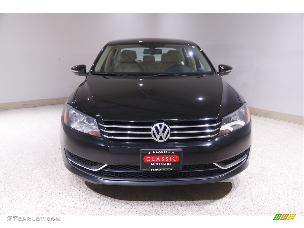 2012 Passat 2.5L SE - Black / Cornsilk Beige photo #2