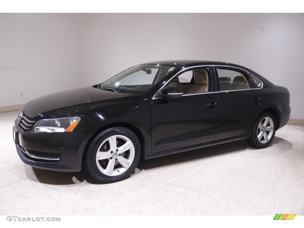 2012 Passat 2.5L SE - Black / Cornsilk Beige photo #3