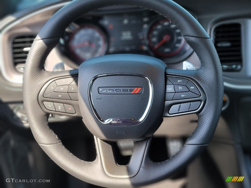 2022 Dodge Charger R/T Plus Black Steering Wheel Photo #144092537