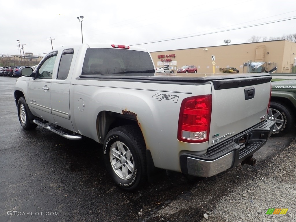 2010 Sierra 1500 SLE Extended Cab 4x4 - Pure Silver Metallic / Dark Titanium/Light Titanium photo #3