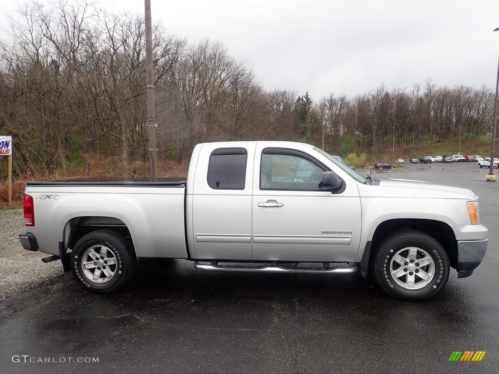 2010 Sierra 1500 SLE Extended Cab 4x4 - Pure Silver Metallic / Dark Titanium/Light Titanium photo #6