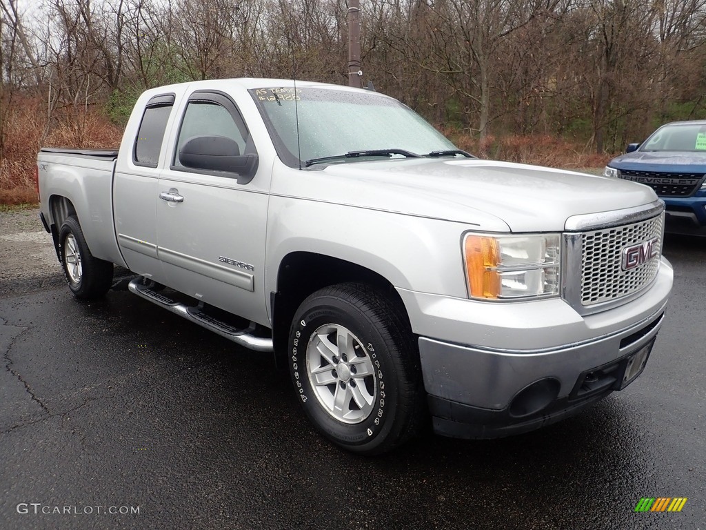 2010 Sierra 1500 SLE Extended Cab 4x4 - Pure Silver Metallic / Dark Titanium/Light Titanium photo #7