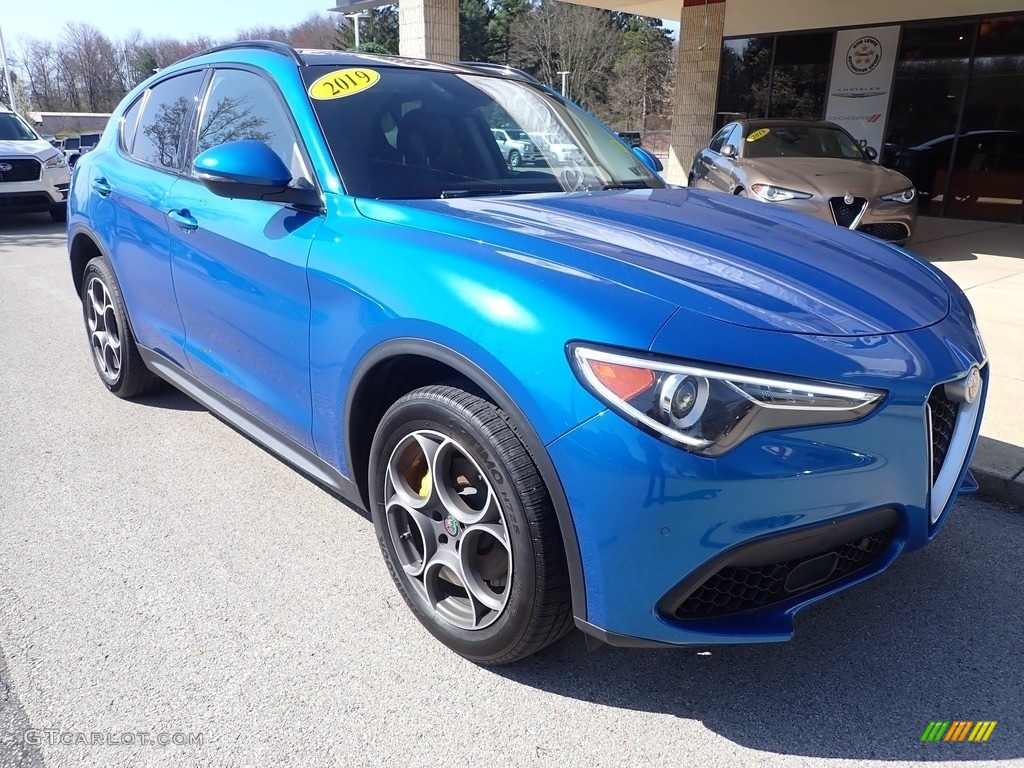 2019 Stelvio Sport AWD - Misano Blue Metallic / Black photo #2